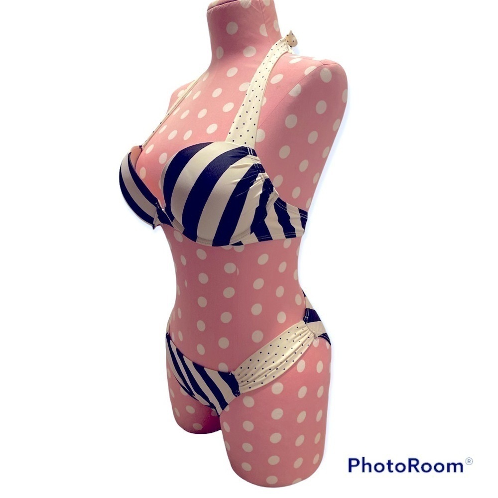 Victoria’s Secret vintage Bombshell black & white halter bikini set - Picture 7 of 7